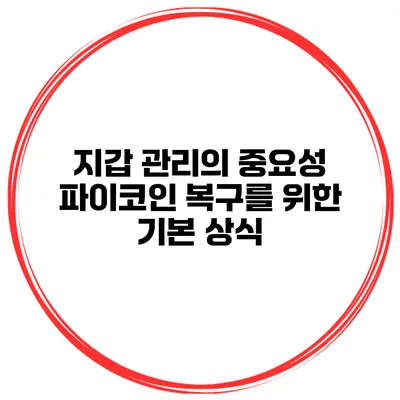 지갑 관리의 중요성 파이코인 복구를 위한 기본 상식