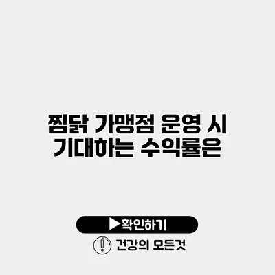 찜닭 가맹점 운영 시 기대하는 수익률은?