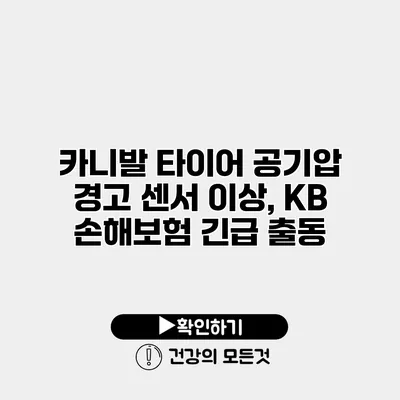 카니발 타이어 공기압 경고 센서 이상, KB 손해보험 긴급 출동