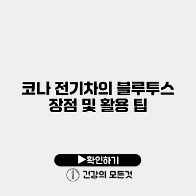코나 전기차의 블루투스 장점 및 활용 팁