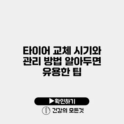 타이어 교체 시기와 관리 방법 알아두면 유용한 팁