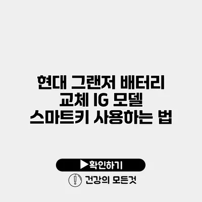 현대 그랜저 배터리 교체 IG 모델 스마트키 사용하는 법