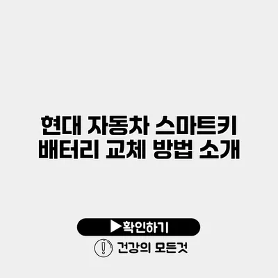 현대 자동차 스마트키 배터리 교체 방법 소개