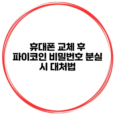 휴대폰 교체 후 파이코인 비밀번호 분실 시 대처법